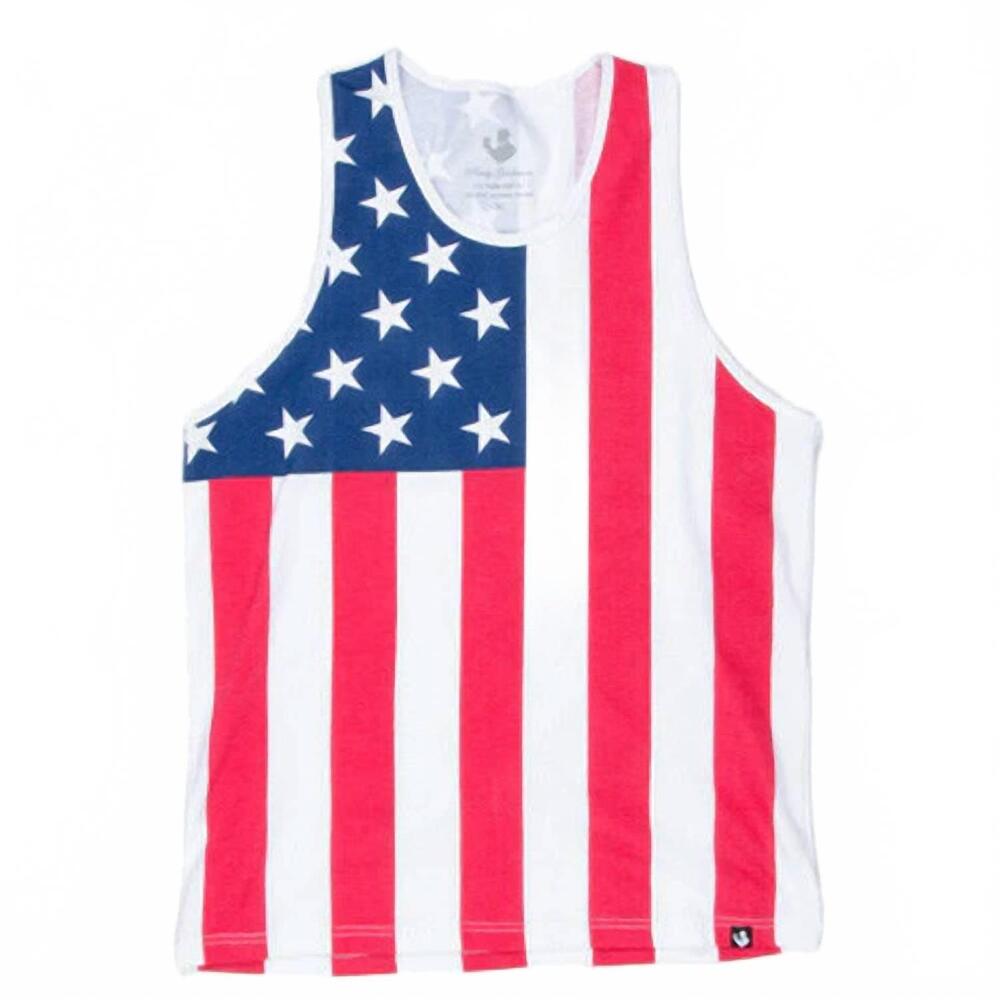 NEW ROWDY GENTLEMAN men's the american flag tank top in multi